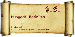 Hunyadi Beáta névjegykártya